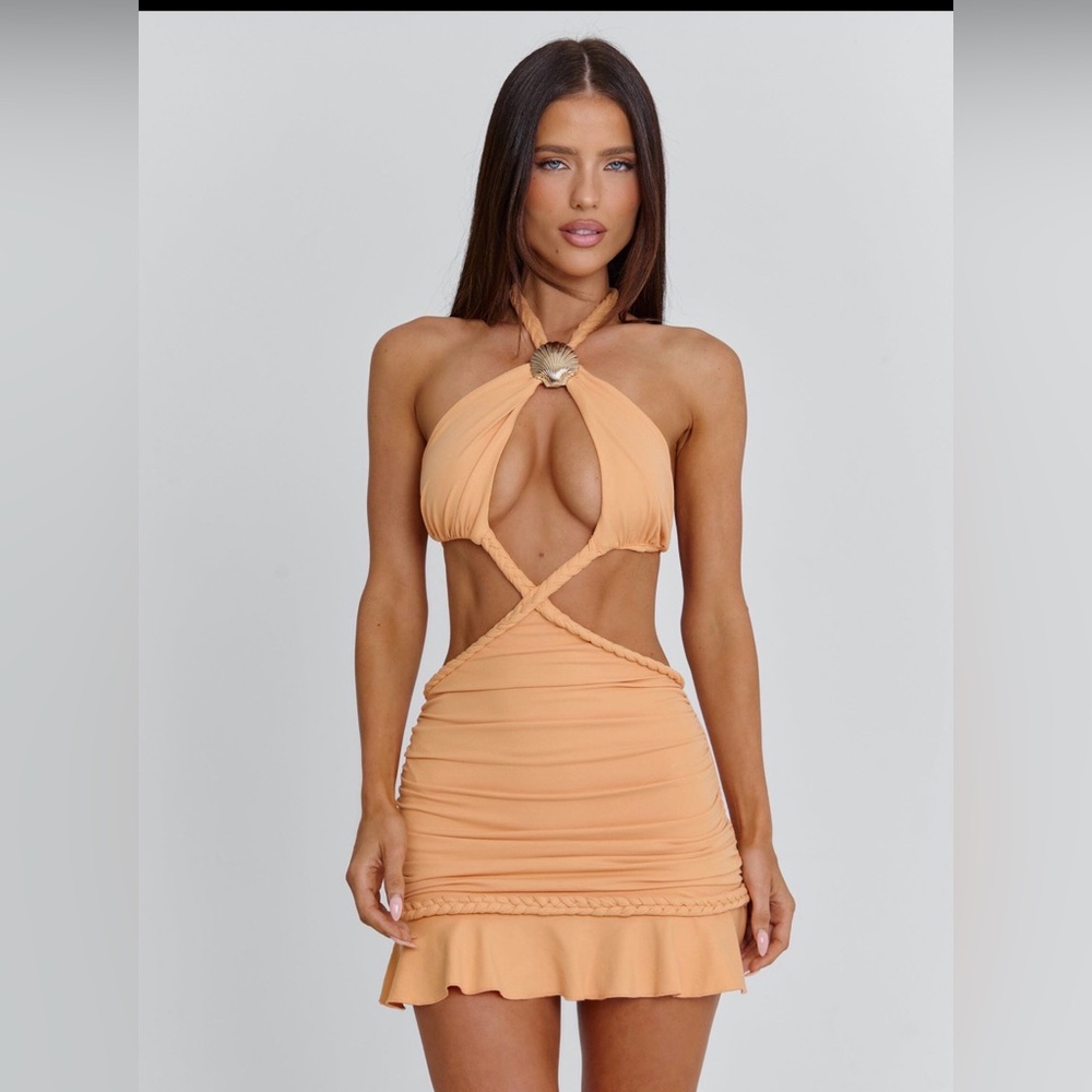 OUTCAST LIVAI MINI DRESS PEACH, Size Medium, BRAND NEW, $109SOLD